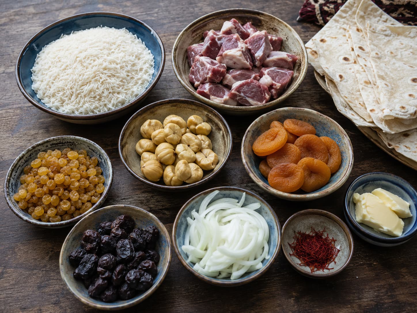 Şah pilavı malzemeleri